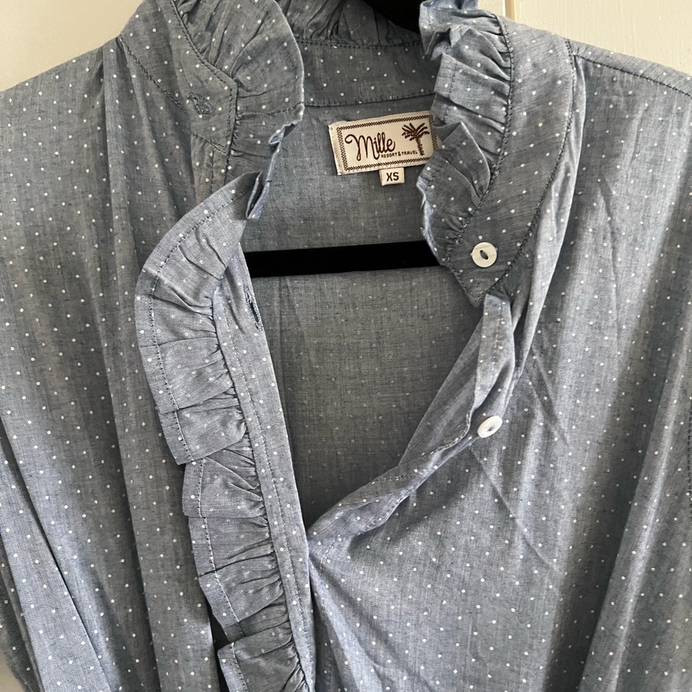 Mille Victoria dress in chambray dot - Picture 4 of 5